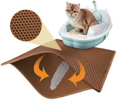 China Waretary Cat Litter Mat Waterproof Urine Proof Viable Garbage Mat Easy Clean Scatter Control for sale