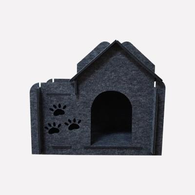 China Sustainable Indoor Cat House For Pet Kitties Felt House With Removable Cushion And Door Scratch Resistant for sale