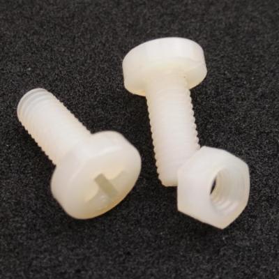 China Plastic Plastic Nylon Screw Nuts Machine Threads M5 Standard PA 66 White for sale