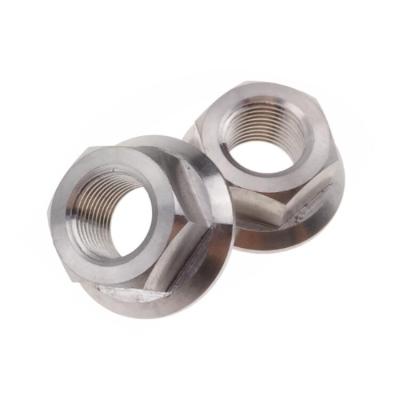 China Titanium Hex Flange Head Nuts For Bolts Screws M6 Fastener DIN 6923 Standard Auto Parts for sale