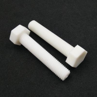 China White Plastic PP Hex Head Bolts PP / Polypropylene DIN 933 Standard 30 Fasteners M8 X for sale