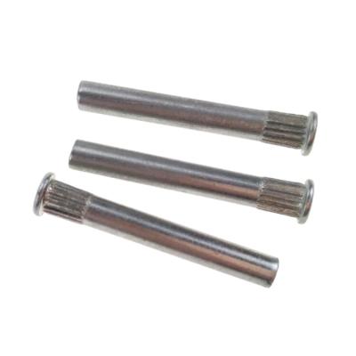 China Galvanized Steel Flat Head Shaft Pin Knurled Straight Pin Fasteners 5 x 15 for sale