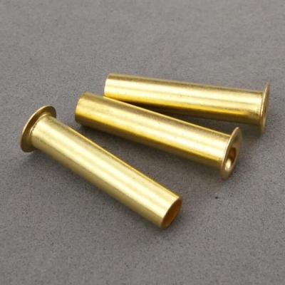 China Brass Tubular Rivets DIN Flat Head Standard Fastener 7340 3 X 10 Mm Hollow Rivets for sale