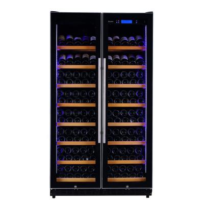 China LED Light In Two Side Humidity Temperature Control Wine Cooler Fridge For 320 Bottle 320 Bottle for sale