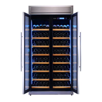 China RV Wine Enthusiast 320 Bottle LCD Touch Screen Wine Cooler with Wooden Shelf for sale