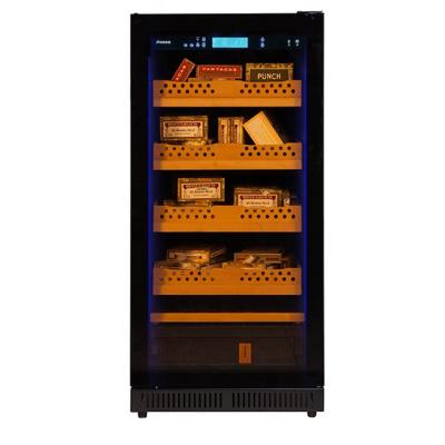 China Freedtanding 800 Wooden Cigar Humidor Shelves and Cigar Fridge with Single Cooling Zones and Top Control Panel for sale