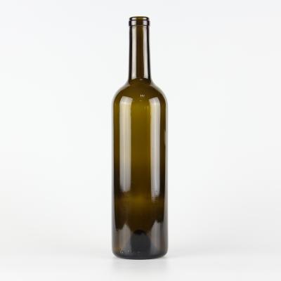 China High Quality Antique Green Large Type Empty Glass Wine Beverage Bottle for sale