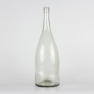 China 1500ml Beverage Clear Burgundy Shape Screw Cap Champagne Wine Glass Bottle for sale