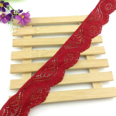 China Viable Wholesale Colorful Scalloped Elastic Lace Trims Fit For Underwear Soft Hand Feeling for sale