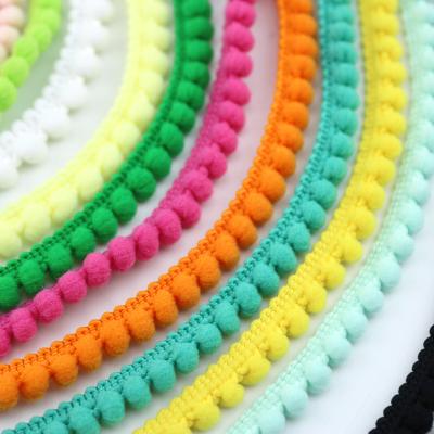 China High Quality Viable 1cm Mini Pom Pom Ball Trims 13 Color Nylon Ball Small Lace For Kid's Garment Furniture DIY Craft Accessories for sale