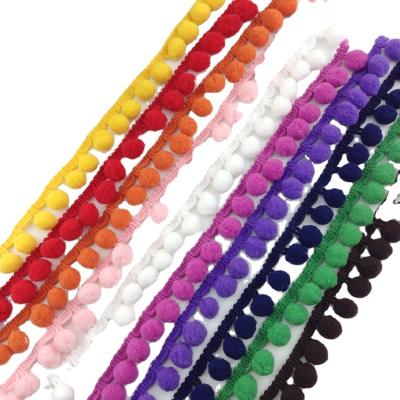 China Other Colorful Pom Pom Trims 1 Inch Nylon Balls Trims 10 Colors For Ladies Dress Up Kid Dress Bag Hat Curtain DIY Accessories for sale