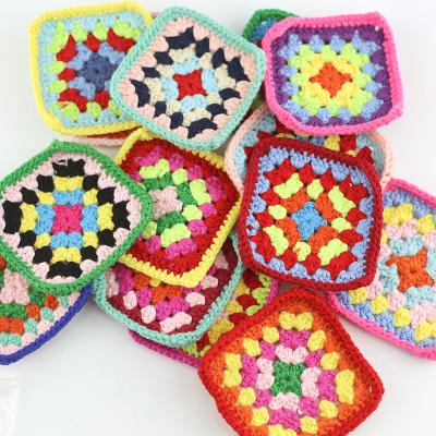 China Colorful Handmade Bags Crochet Pattern Trims Crochet Square Pocket Decoration DIY Clothing Accessories for sale