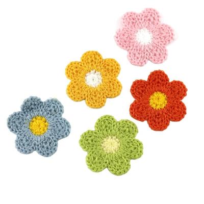 China Small Viable Colorful Crochet Flower Embroidered 3.7cm Accessories for Clothing, Bag, Shoes and Headbands for sale