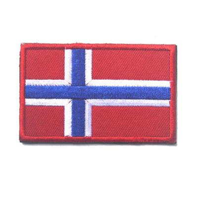 China 3D All Ranged Nation Norway Flag Sew On Embroidered Patches For Apparel for sale