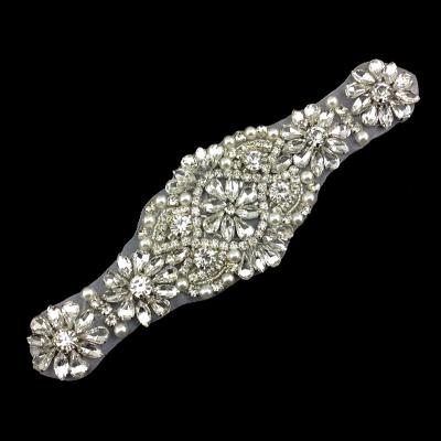 China Handmade Rhinestone Crystal Trims Sew On Or Iron On Applique For Bridal Dress Belt Garter Head Wear Shoes Accessories for sale