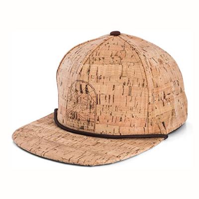 China Custom Character Logo Blank Cork Snapback Hat Brim With String for sale