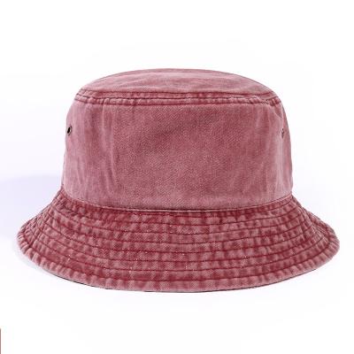 China European and American Style Logo Wide Brim Fishmen Sun Custom Hat Washed Cotton Bucket Hat for sale