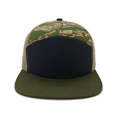 China Character Factory Wholesale Baseball Cap Classic Bill Twill Snapback Cap Adjustable Camouflage Snapback Trucker Hat 7 Panel Trucker White Flat for sale