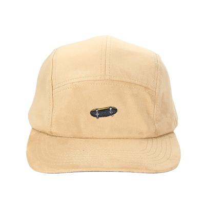 China Character Custom 5 Panels Suede Camp Hat Embroidery Surf Skateboard 5 Panels Camper Hat for sale