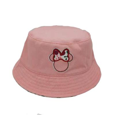 China Custom Cheap Printed Flower Character Flower Baby Kids Summer Wear Shorts Double Brim Bucket Hats Outdoor Bucket Hats for sale