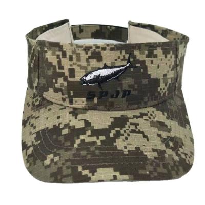 China Low MOQ OEM Embroidery Of Character Fishing Outdoor Camouflage Visor Hunting Hat for sale