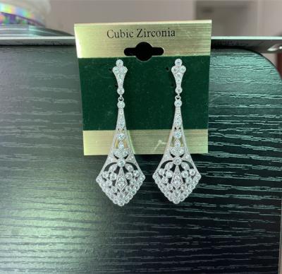 China CLASSIC Wedding Style Jewelry AAA CZ Stone Earrings Zircon Bridal Earrings for sale