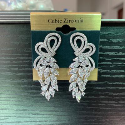 China AAA CZ Stone Jewelry Brass Zirconia Earrings CLASSIC Bridal Earring Stud Earrings for sale