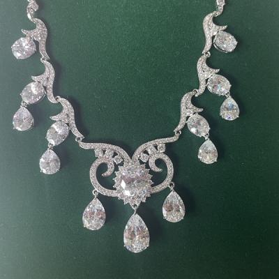 China CLASSIC AAA CZ Stone Bridal Jewelry Wedding Necklaces for sale