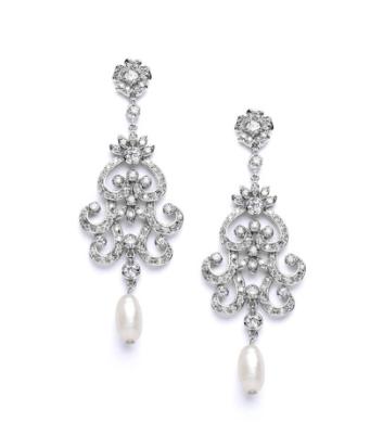 China CLASSIC Luxury Bridal Pearl with Zircon Earring for sale