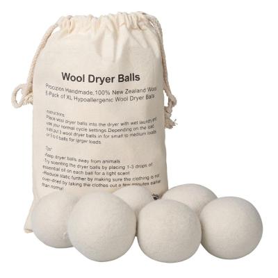 China 100% Organic Reusable Wool Dryer Cleaning Ball 6 Pack Natural New Zealand Wool Dryer Balls Cloth Wool Laundry Dry Balls Set 6 Pieces for sale