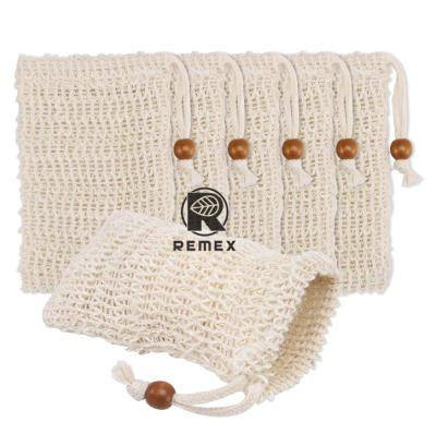 China 100%Natural Natural Material Organic Soap Exfoliating Bag Pouch Agave Sisal Soap Saver Bath Bags To Foam For Shower Bath With Beads for sale