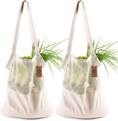 China French Market Transparent Reusable Organic Eco Friendly Natural Material Tote Bag Mesh Bags Durable Muslin Portable Cotton Product Shopping Bags for sale