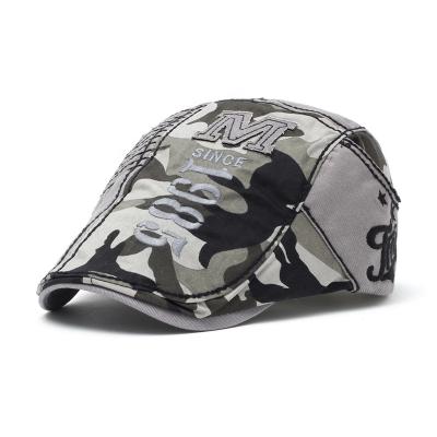 China JOINT Stylish Mens Camouflage Platypus Flat Cap Custom Logo Ivy Irish Newsboy Cabbie Golf Hat Shooting Driving Camouflage Adjustable Hat for sale