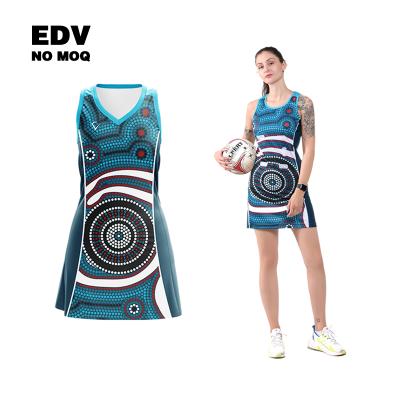 China Breathable Wholesale Netball Uniforms Sublimation Custom Netball Dresses for sale