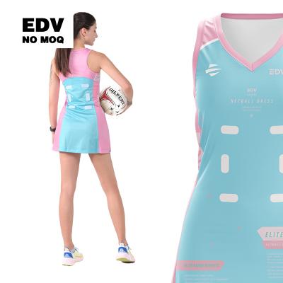 China Sublimation Breathable Netball Uniform Skirts Plus Size Netball Dress for sale