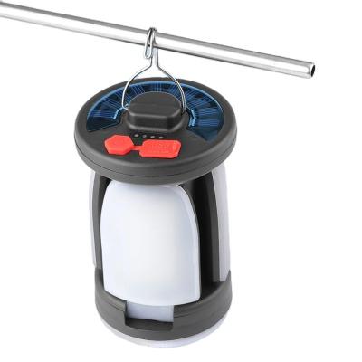 China Solar Foldable LED Camping Lantern Waterproof Rechargeable Flood Lamp with Hanging Hook for Outdoor for sale