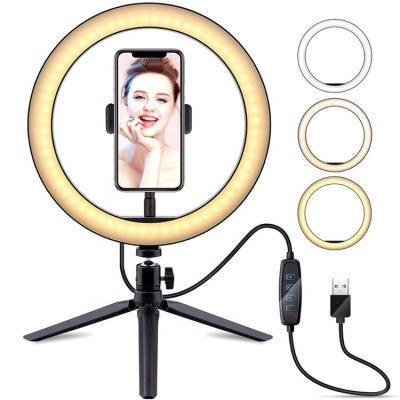 China PORTABLE 10Inch LED Ring Light 3 Modes Ring Light with Tripod Stand and Phone Holder for Video Professional Audio Video Lifetime and Lighting for sale