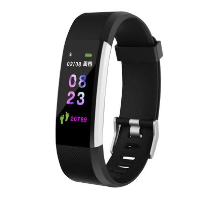 China 115 Plus Sports Heart Rate Fitness Tracker Watches Band Vibrating Smart Bracelet Touch Screen Wristband Touch Screen for sale