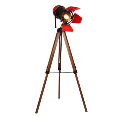 China American industrial decorative floor lamp retro solid wood led creative minimalist led floor standing light industrial for sale