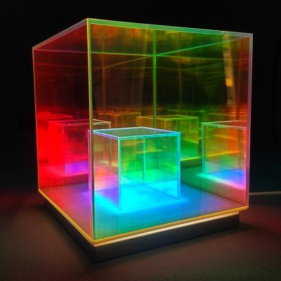 China European Bedroom Colorful Sofa Lamp Cube Atmosphere Desk Lamp Table Light Acrylic Ghost Creative Restaurant Office Decoration for sale