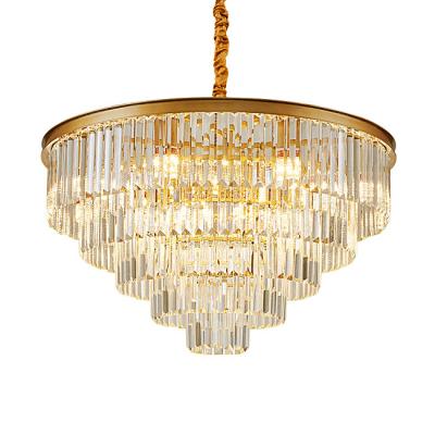 China Modern Wholesale High Quality Luxury Gold Pendant Lamp Crystal Chandeliers Pendant Lights Light Led Vintage Hanging Lighting for sale