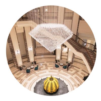 China Large Modern Gorgeous Modern Luxury Lobby Hotel Lobby Pendant Light Custom Classic Crystal Pendant Light for sale