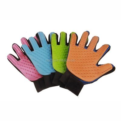 China Viable Pet Grooming Tool Dog Grooming Glove Five Finger Design Pet Hair Remover Glove for sale