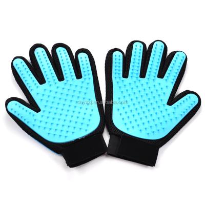 China Viable Five Finger Pet Grooming Bath Glove Microfiber Pet Hair Remover Glove for sale