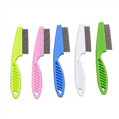 China Viable Comb Pet Grooming Tool Stainless Steel Pet Lice Flea Comb Cleaning Set for sale