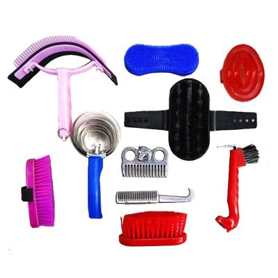 China Animal Horse Plastic Grooming Tool pp Brush Box Cleaning Kit for sale