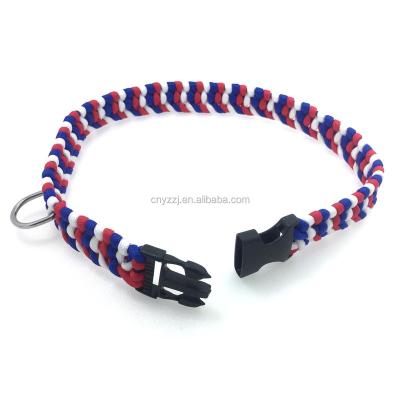 China USA Best Selling DETACHED Dog Collars Braided Paracord American Flag Dog Collar with Quick Release Buckle for sale