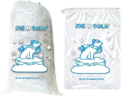 China Waterproof plastic ice pack cub bags reusable 10 kg 10 lbs ice bags disposable plastic 20 kg for sale