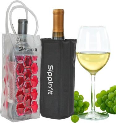 China Fashion Freezable Chillers Wine Party Pack Wine Cooler Sleeve and Portable Wine Chiller Travel Bag for sale