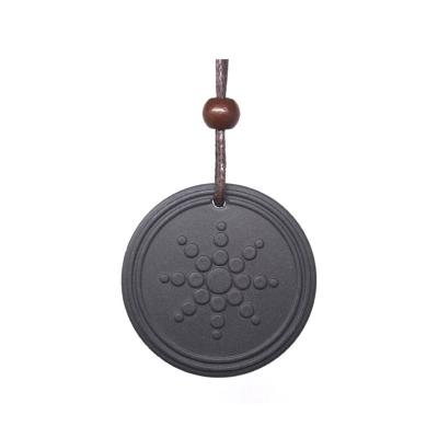 China Fashion Women Men Black Quantum Orgon Scalar Energy Necklace Negative Ion EMF Protection Quantum Pendant for sale